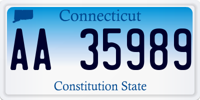 CT license plate AA35989