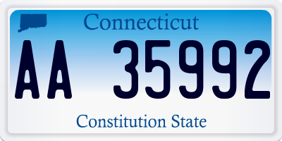 CT license plate AA35992