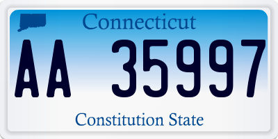CT license plate AA35997