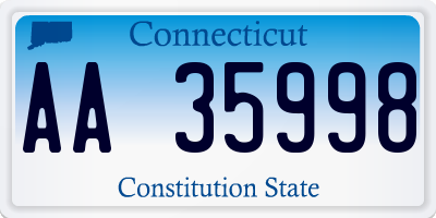 CT license plate AA35998