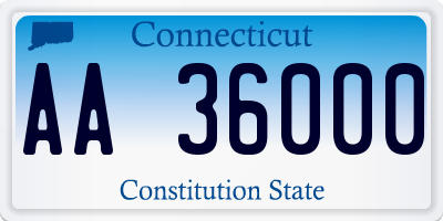 CT license plate AA36000