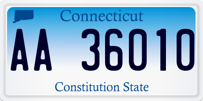 CT license plate AA36010