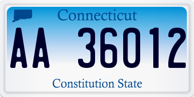 CT license plate AA36012