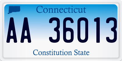 CT license plate AA36013