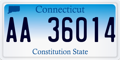 CT license plate AA36014