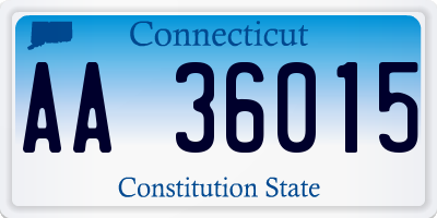 CT license plate AA36015