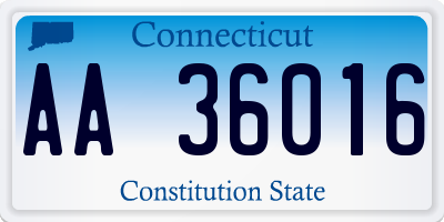 CT license plate AA36016