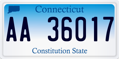CT license plate AA36017