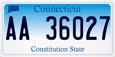 CT license plate AA36027