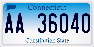CT license plate AA36040