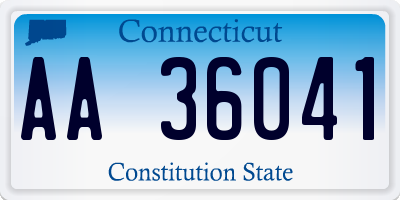 CT license plate AA36041