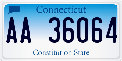 CT license plate AA36064