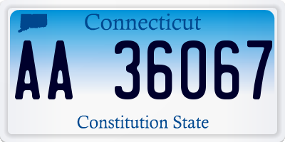 CT license plate AA36067