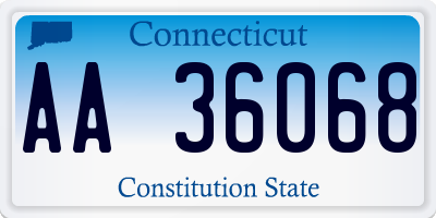 CT license plate AA36068