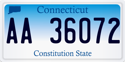CT license plate AA36072