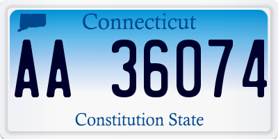 CT license plate AA36074