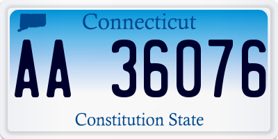 CT license plate AA36076