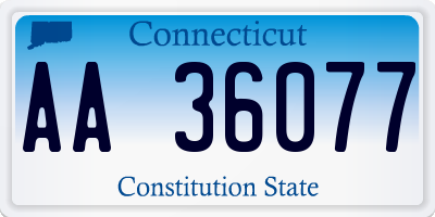 CT license plate AA36077