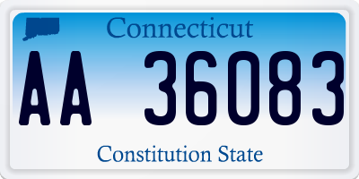 CT license plate AA36083