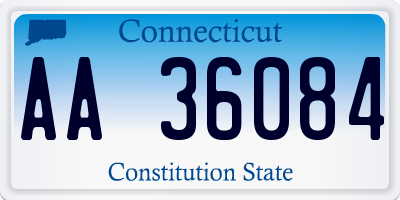 CT license plate AA36084