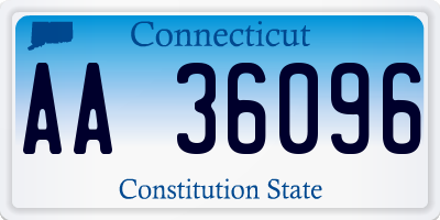 CT license plate AA36096