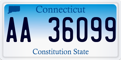 CT license plate AA36099