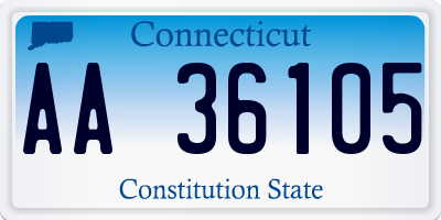 CT license plate AA36105