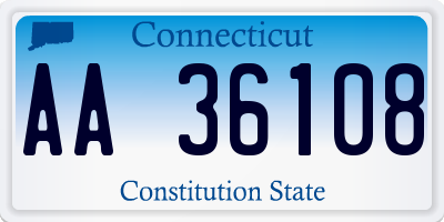 CT license plate AA36108