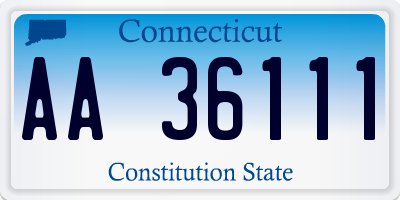 CT license plate AA36111