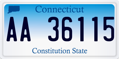 CT license plate AA36115