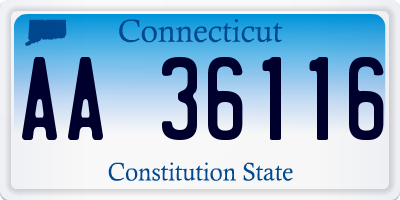 CT license plate AA36116