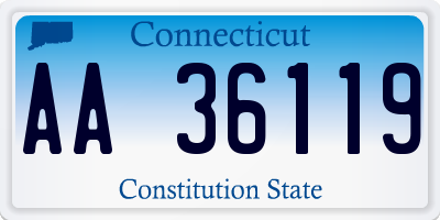 CT license plate AA36119