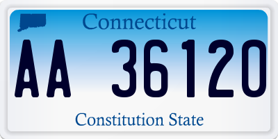 CT license plate AA36120