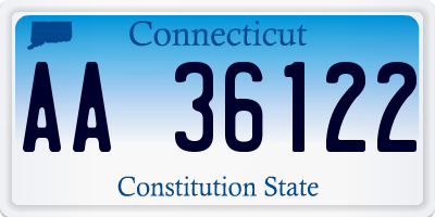 CT license plate AA36122