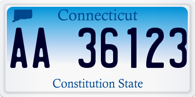 CT license plate AA36123