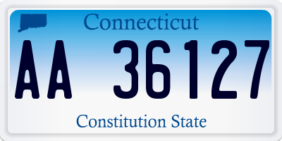 CT license plate AA36127