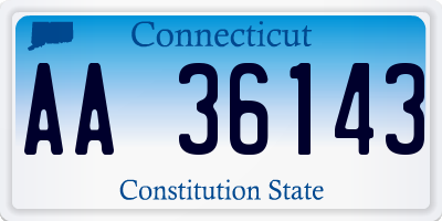 CT license plate AA36143