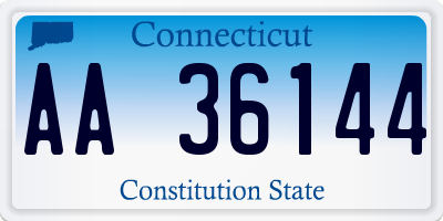 CT license plate AA36144