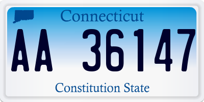 CT license plate AA36147