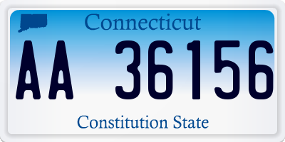 CT license plate AA36156