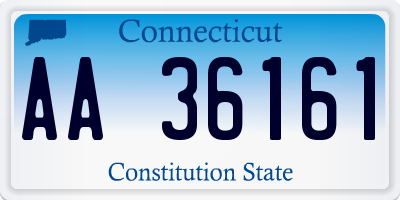 CT license plate AA36161