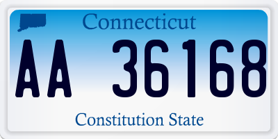 CT license plate AA36168