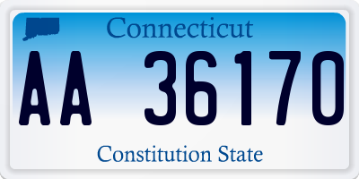 CT license plate AA36170