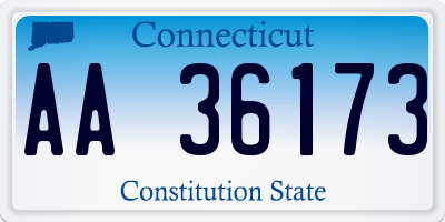 CT license plate AA36173
