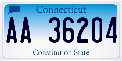 CT license plate AA36204