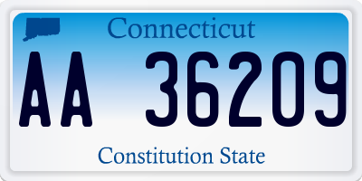 CT license plate AA36209