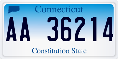 CT license plate AA36214