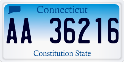 CT license plate AA36216