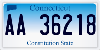 CT license plate AA36218