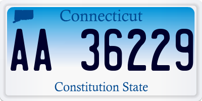 CT license plate AA36229